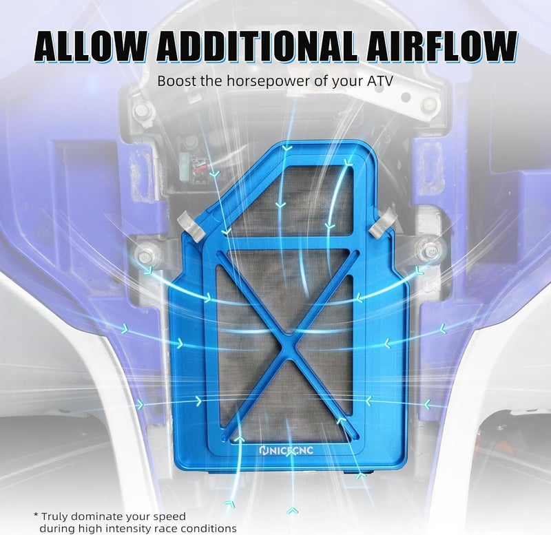 NICECNC Airbox Lid Cover Blue Compatible with Yamaha YFZ450R 2009 2010 2011 2012 2013 2014-2024, YFZ450R SE 2009-2019 2020 2021 2022 2023 2024, See Fitments - Image 3